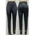 Keep Warm Elastic Waist Tight Women's Leather Pants